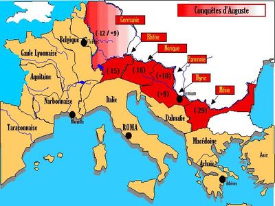 Carte des conquêtes d'Auguste